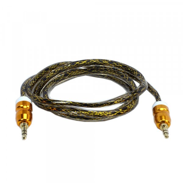 Wholesale Auxiliary Music Cable 3.5mm to 3.5mm Heavy Duty Braided Wire (Dark Gold)